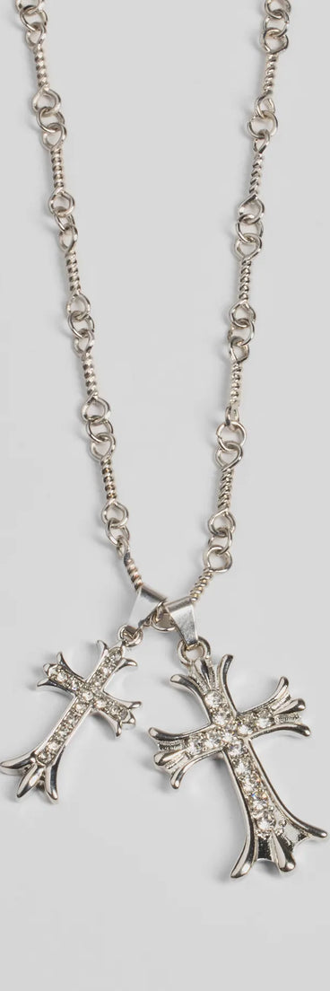 Get inspired with the Graceful Radiance Rhinestone Cross Pendant Necklace, a feed-worthy silver piece that’s part of Windsor's updated and curated women’s clothing edit packed with must-have fall outfit ideas.