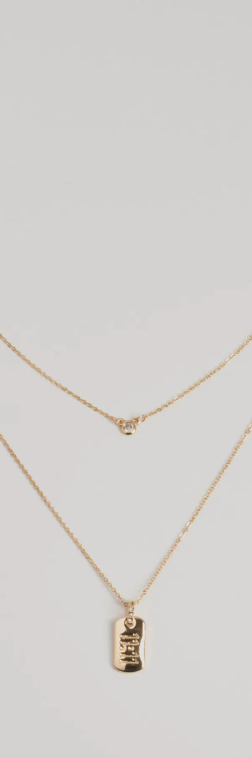 11:11 Layered Pendant Necklace, a trendy gold addition to women's going-out outfits, is ideal for Christmas party outfits, chic NYE attire, or winter night-out looks that keep you on-trend!