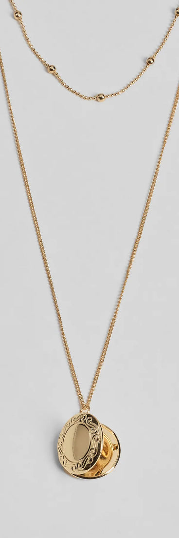 Forever Yours Layered Locket Necklace