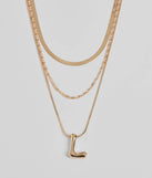 L Initial Layered Bubble Necklace