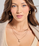 L Initial Layered Bubble Necklace, a trendy gold addition to women's going-out outfits, is ideal for Christmas party outfits, chic NYE attire, or winter night-out looks that keep you on-trend!