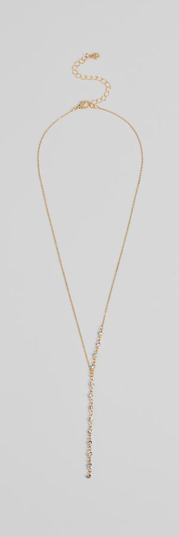 Dainty Sparkle Rhinestone Lariat Necklace