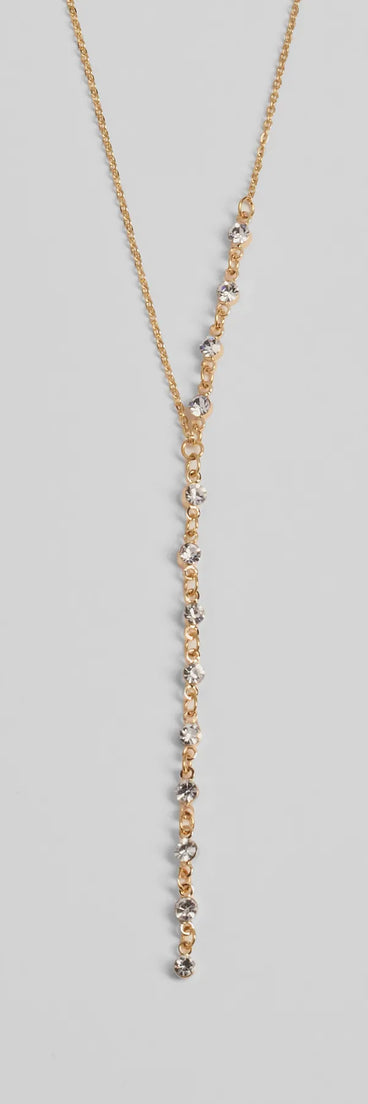 Dainty Sparkle Rhinestone Lariat Necklace