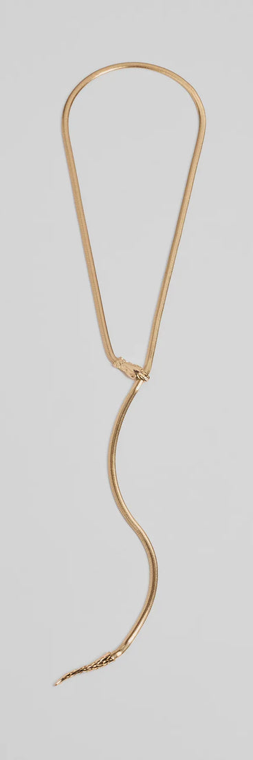Edgy Snake Chain Lariat Necklace