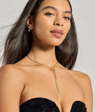 Boho Feels Metal Tassel Necklace, a trendy gold addition to women's going-out outfits, is ideal for Christmas party outfits, chic NYE attire, or winter night-out looks that keep you on-trend!