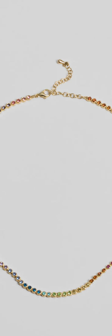 Vibrant Charm Multicolored Glass Gemstone Necklace