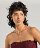 Glitzy Rhinestone Butterfly Necklace And Earrings Set