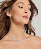 Luxe Dainty Cubic Zirconia Necklace And Stud Earrings Set