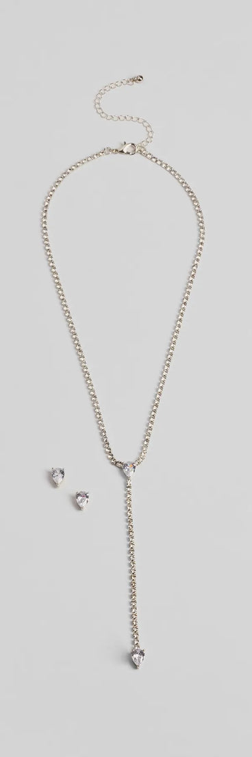 Get inspired with the Simple Glitz Rhinestone Lariat Necklace And Stud Earrings Set, a feed-worthy silver piece that’s part of Windsor's updated and curated women’s clothing edit packed with must-have fall outfit ideas.
