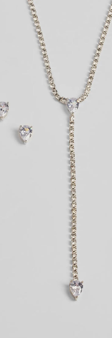 Get inspired with the Simple Glitz Rhinestone Lariat Necklace And Stud Earrings Set, a feed-worthy silver piece that’s part of Windsor's updated and curated women’s clothing edit packed with must-have fall outfit ideas.