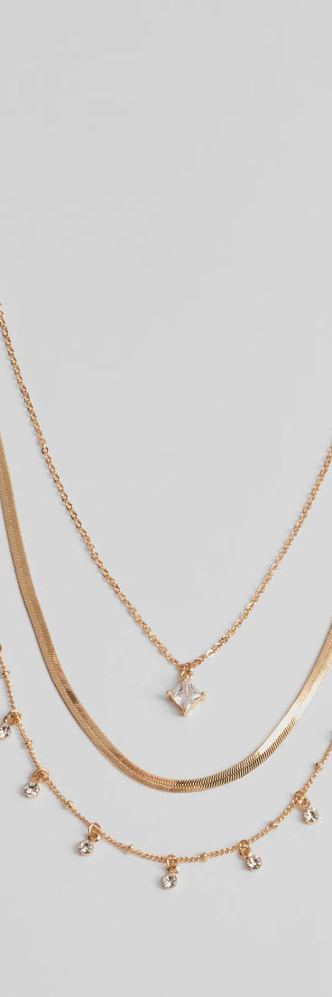 Chic Look Cubic Zirconia Layered Necklace