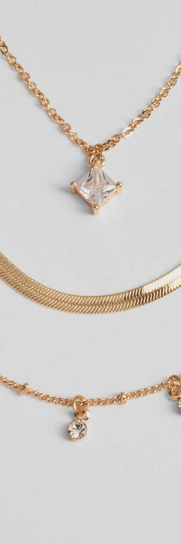 Chic Look Cubic Zirconia Layered Necklace