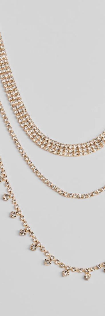 Modern Sophistication Triple-Row Layered Necklace And Earrings Set