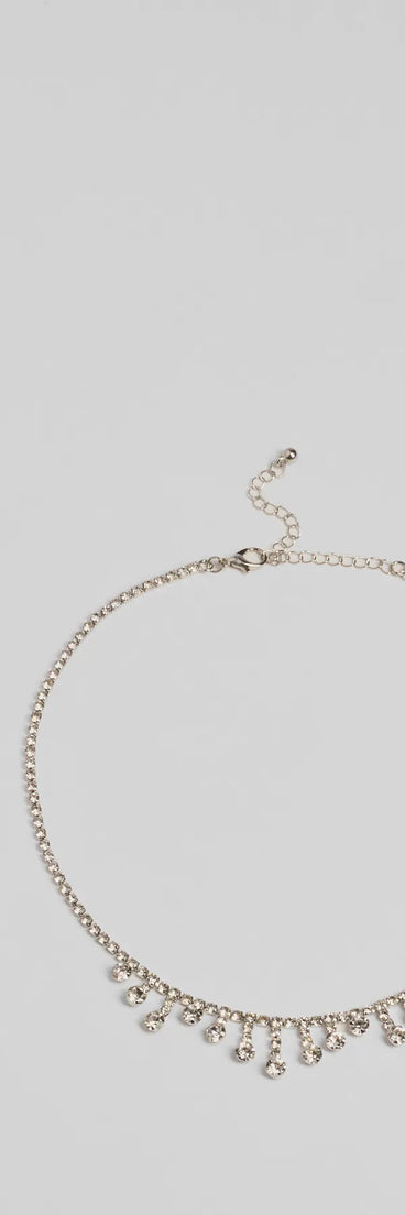 Gorgeously Glam Rhinestone Necklace And Earrings Set