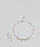 Gorgeously Glam Rhinestone Necklace And Earrings Set