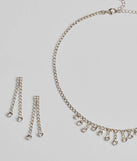 Gorgeously Glam Rhinestone Necklace And Earrings Set