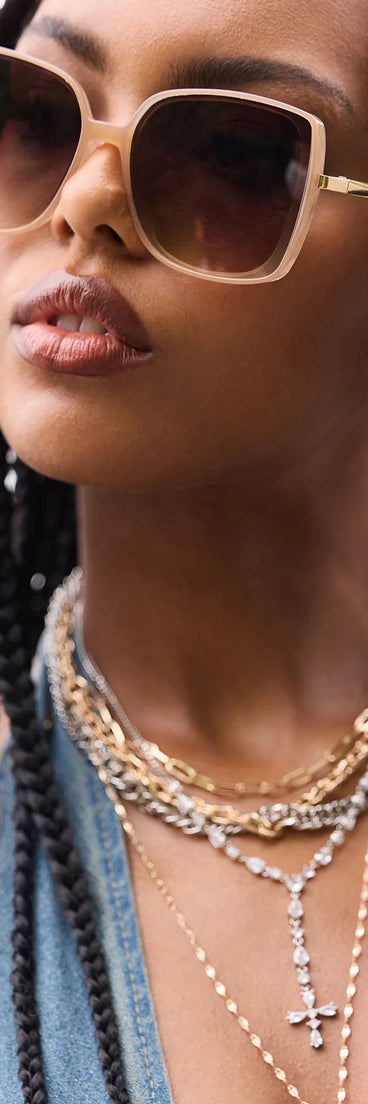 Graceful Elegance Cross Charm Lariat Necklace