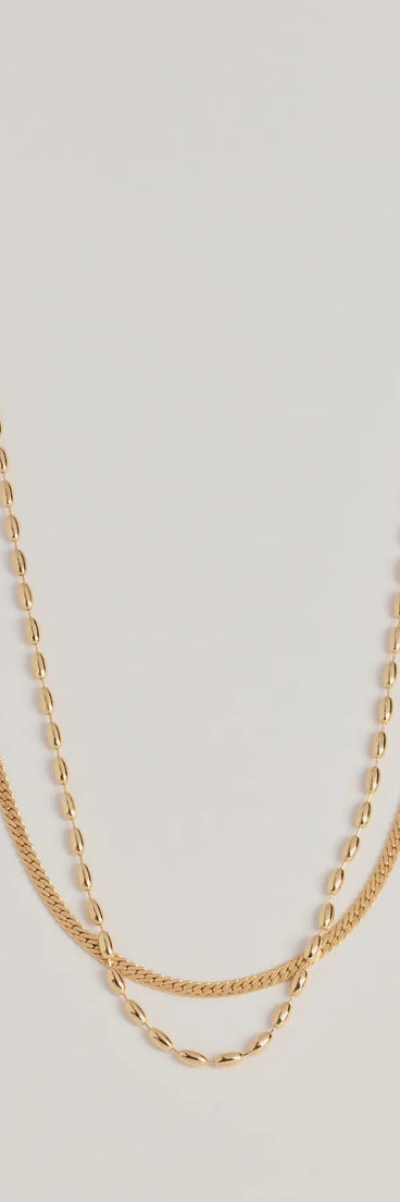 Trendy Sleek Layered Chain Necklace Set