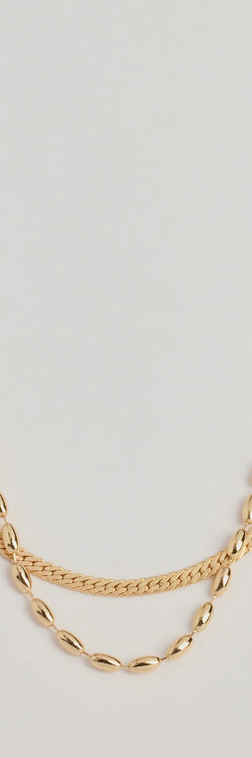 Trendy Sleek Layered Chain Necklace Set