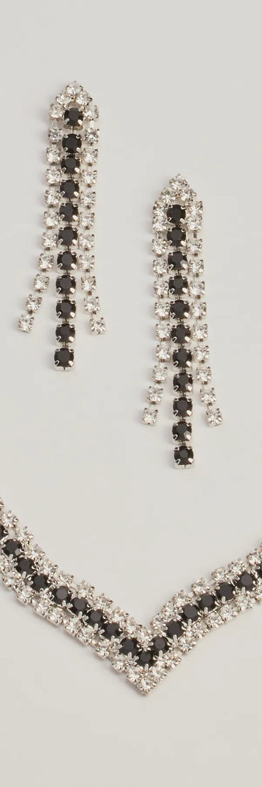 Cover Me In Luxe Colored Rhinestone Necklace Set