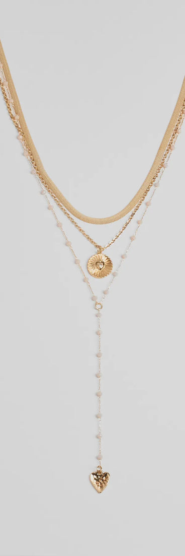 Stacked On Chic Triple-Row Charm Necklace