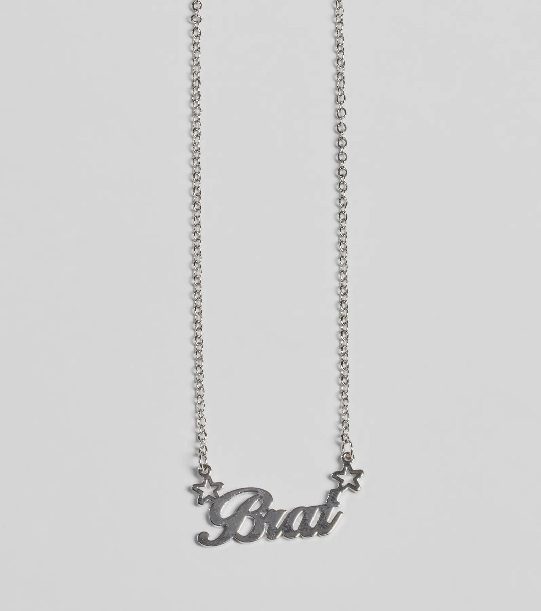 Brat Script Dainty Chain Necklace & Windsor