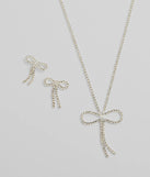 Adorably Glam Bow Necklace And Earrings Set