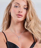 Adorably Glam Bow Necklace And Earrings Set