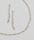 Glamorous Twists Rhinestone Necklace And Earrings Set