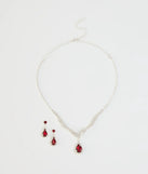 Gorgeous Radiance Gemstone Necklace And Earrings Set