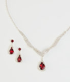 Gorgeous Radiance Gemstone Necklace And Earrings Set
