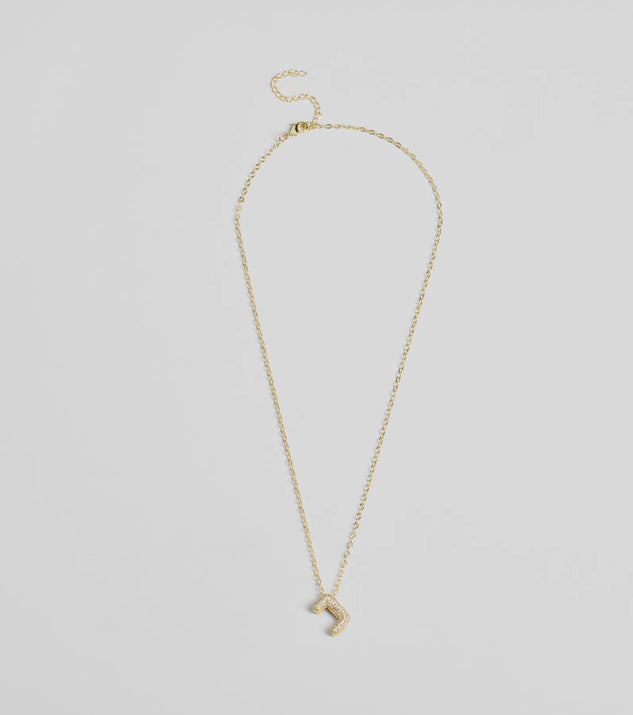 Bubble Letter Monogram Rhinestone Necklace