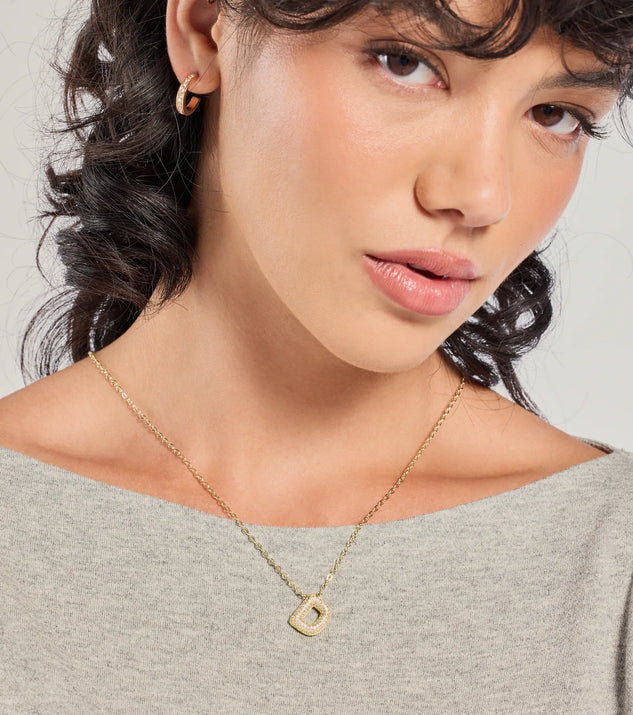 Bubble Letter Monogram Rhinestone Necklace | Windsor Bubble Letter Monogram Rhinestone Necklace | Windsor