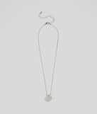 Just Your Luck Rhinestone Clover Charm Necklace