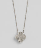 Just Your Luck Rhinestone Clover Charm Necklace