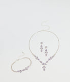 Luxe Desire Rhinestone Leaf Jewelry Set