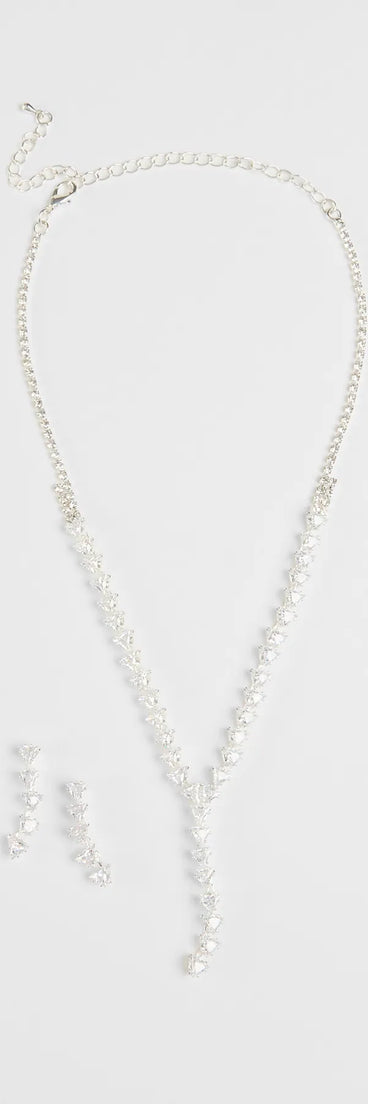 Perfectly Brilliant Cubic Zirconia Necklace And Earrings Set