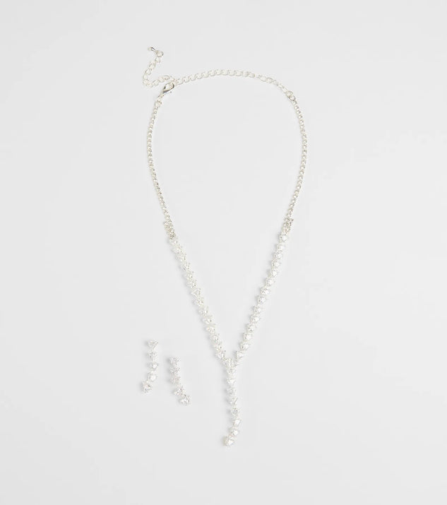 Perfectly Brilliant Cubic Zirconia Necklace And Earrings Set