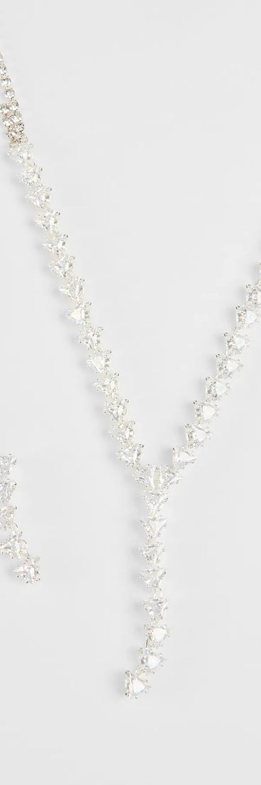 Perfectly Brilliant Cubic Zirconia Necklace And Earrings Set