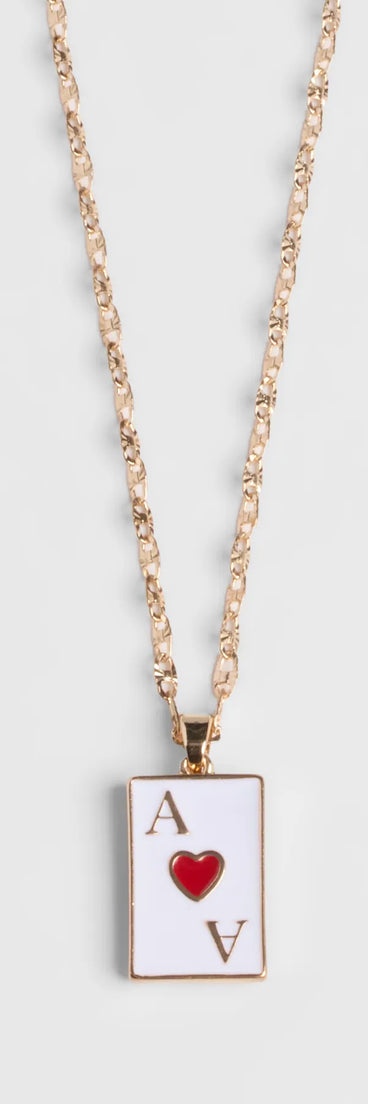 Ace Of Hearts Pendant Necklace