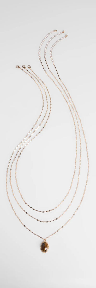 Keep It Gorgeous Three-Pack Stone Pendant Necklace