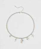 The Feelin' Trendy Chain-Link Charm Necklace in silver brings edge and energy to your vibe, ready to elevate any festival look or concert outfit.