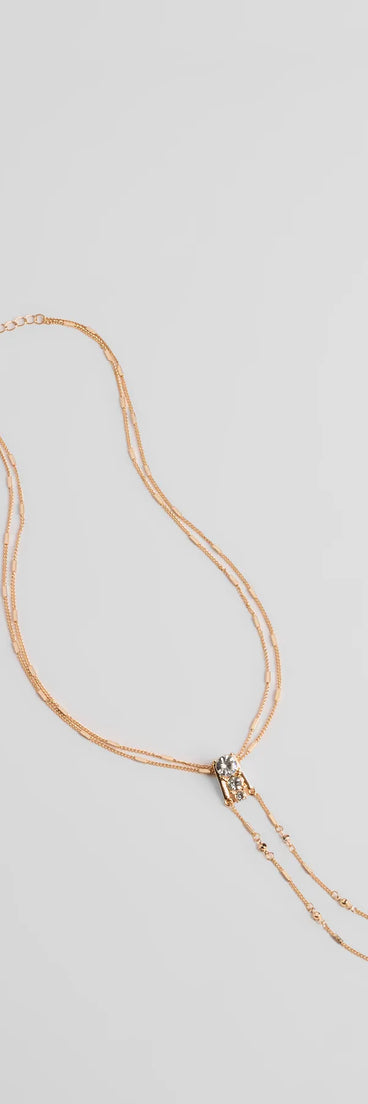 Simply Sweet Rhinestone Charm Layered Necklace