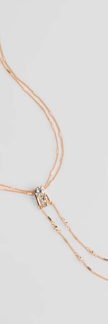 Simply Sweet Rhinestone Charm Layered Necklace