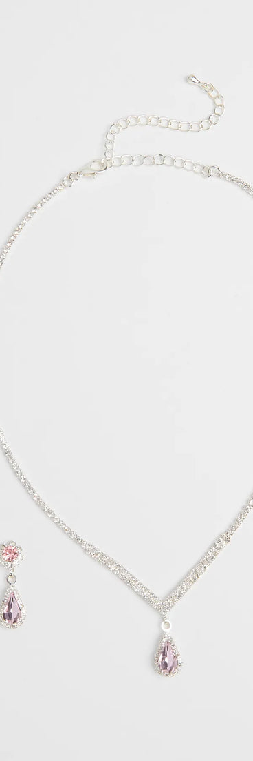 Get inspired with the Princess Vibes Rhinestone Necklace And Earrings Set, a feed-worthy pink piece that’s part of Windsor's updated and curated women’s clothing edit packed with must-have fall outfit ideas.