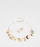 Season Of Bloom Flower Necklace And Earrings Set