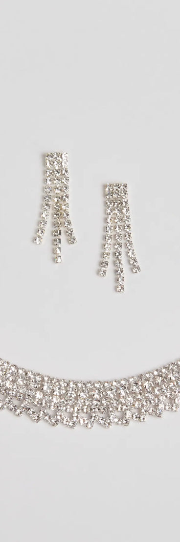 Get inspired with the Luxe Rhinestone Necklace, Earrings, And Bracelet Set, a feed-worthy silver piece that’s part of Windsor's updated and curated women’s clothing edit packed with must-have fall outfit ideas.