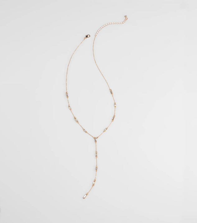 Best Version Of Me Rhinestone Lariat Necklace