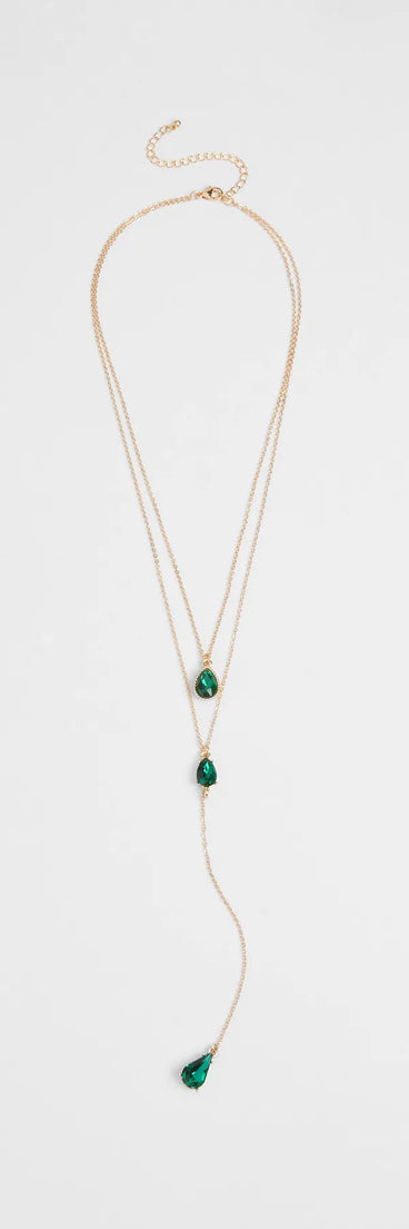 Divine By Nature Colored Rhinestone Lariat Necklace