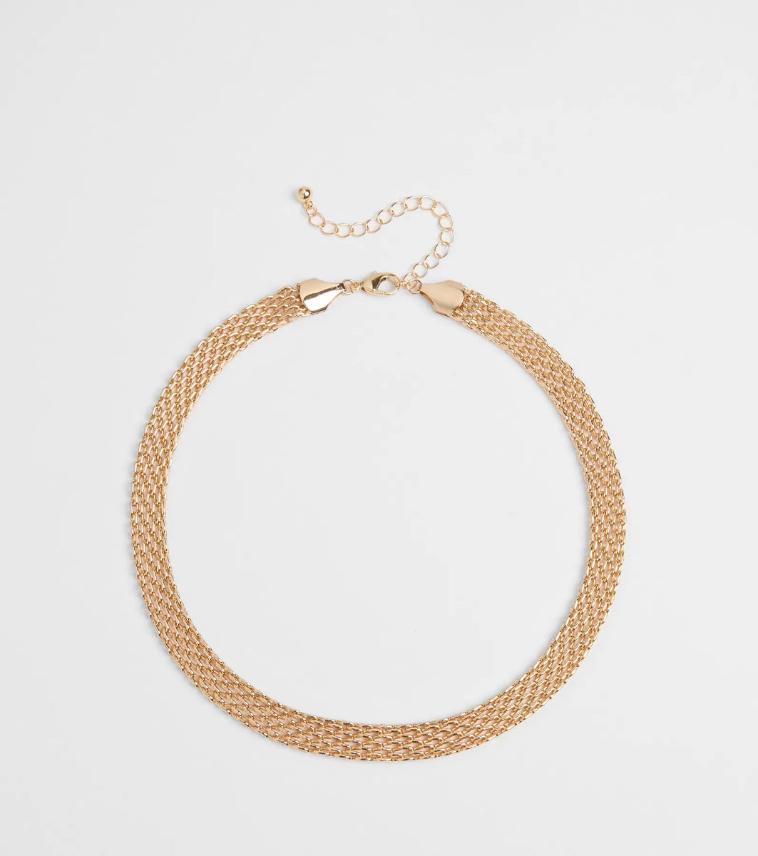 What's New Mesh Chain Choker Necklace & Windsor